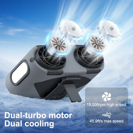 15000mAh Waist/Hanging Neck Fan, 6-Speed Strong Wind, Dual Air Vents, LED, Display, For Sports Courier Outdoor Working