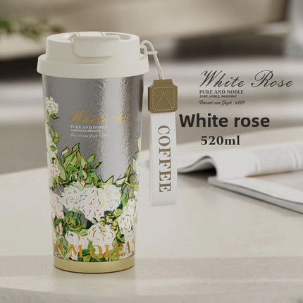 100% Pure Titanium Couples Coffee Mug - 520ml  Cup, Compact Portable for Office/Outdoor/Travel, Coffee Heat Retention