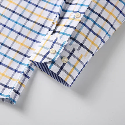 2026 New IN Shirt  Designer Clothes 100% Pure Cotton Oxford Shirts for Men Long Sleeve  Plaid Shirt Striped Male BusinessTartan