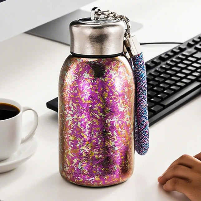 100% Pure Titanium Mini "Chubby Cup" - 280ml Double-Walled Vacuum Insulated Mug with Handle, Compact & Portable