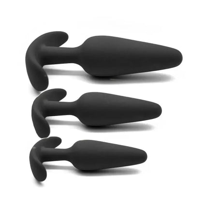 100% Soft Silicone 3 Sizes Anal Plug Butt Plug Stimulator Massager Adults Sex Toy for Men/Women Unisex Gay Prostate Anal Trainer