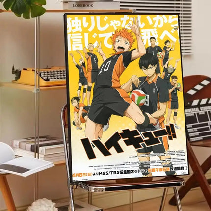 H-Haikyuu Anime Volleyball Poster Modern Waterproof HD Wall Art Decor For Home Living Room