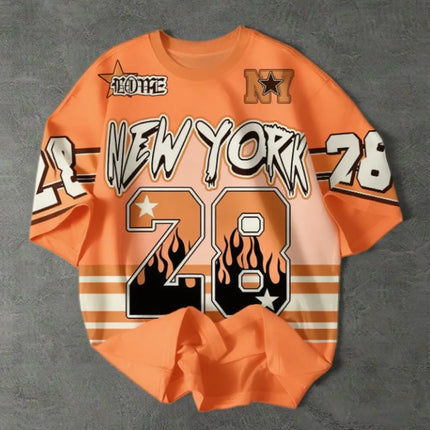 Girl's Boy's Sports Jersey New York 28 Print Short Sleeve T-Shirt Summer Graphic Tee Plus Size Men's Women's Sports T-Shirt
