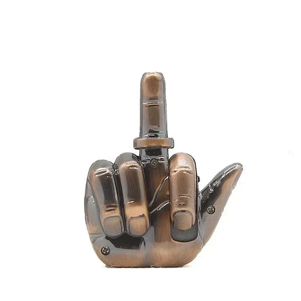 Funny Middle Finger Lighter with Fuk You Voice Windproof Jet Flame Portable Smoking Accessories Refillable Butane Men Gifts