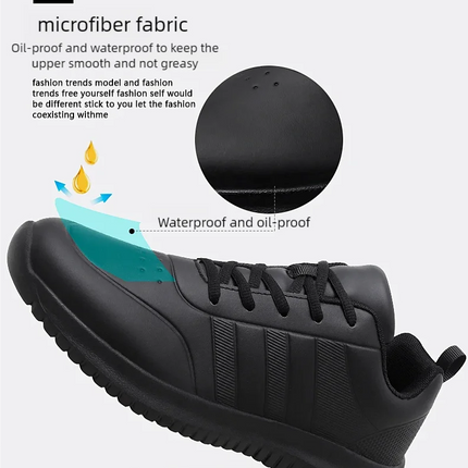 Chef shoes four season soft-sole anti-slip oil-proof waterproof portable kitchen work shoes fashion plus size casual men's shoes