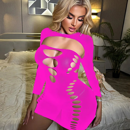 Hot Women's Plus Size Open Crotch Lingerie Bodysuit Sheer Fishnet Stockings Mesh Tights For Seductive Evening Wear bodysuit