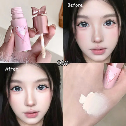 White Pink Liquid Brightening Concealer Matte Face Highlight Stick Cover Acne Spot Dark Circles Moisturizing Concealer Makeup