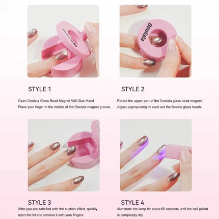 Rotating Cat Eye Nail Magnet Wide Light Glass Bead Effect Multifunctional Strong Automatic Nail Art Magnetic for Gel Nail Polish
