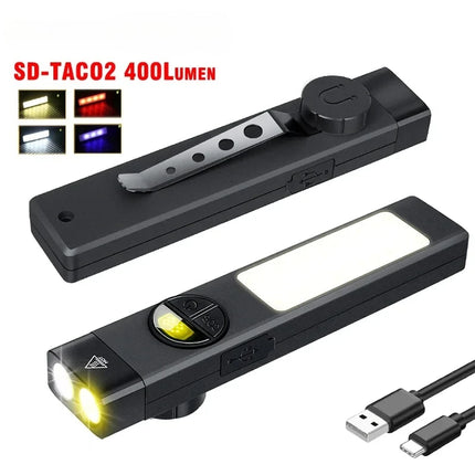 Rechargeable 1500 Lumen Flat Flashlights EDC Tactical Flashlight,Dual-Switches LED Small Flashlight with Digital Display,Stainle