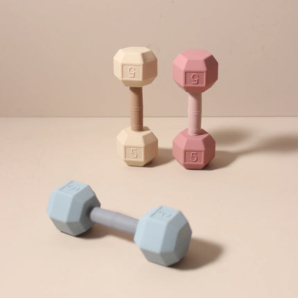 Baby Teething Toy Rattle Dumbell Infant 5kg Teether Chewing Silicone 0-2 Years