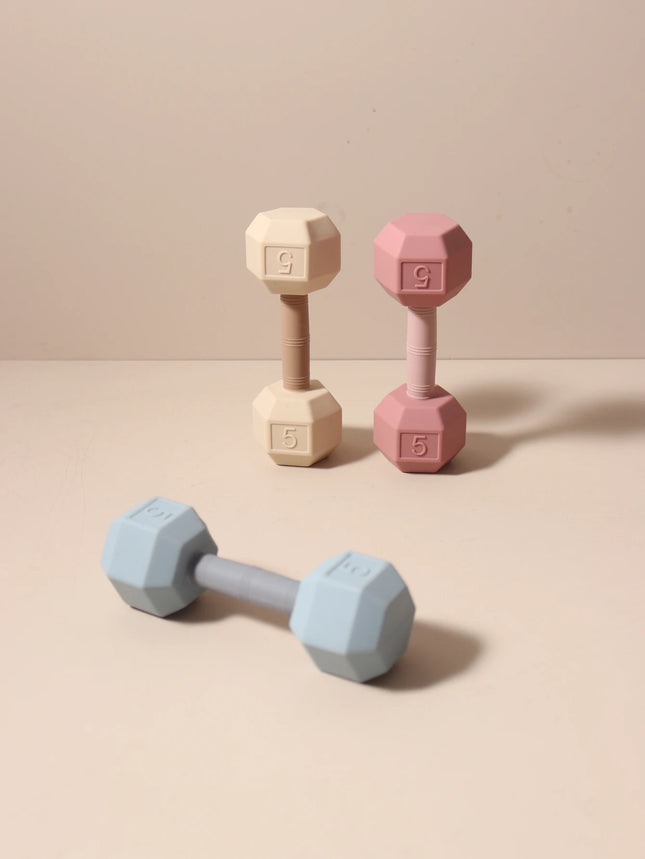 Baby Teething Toy Rattle Dumbell Infant 5kg Teether Chewing Silicone 0-2 Years