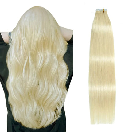 Invisible Tape In Remy Human Hair Extensions Skin Weft Piano Color Brown mixed Honey Blond Tape ins Hair Extensions