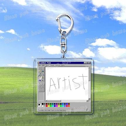 Creative XP Window Keychains for Accessories Bag Funny Task Failed Successfully KeyChain Ring Jewelry Fans Gifts Keyrings