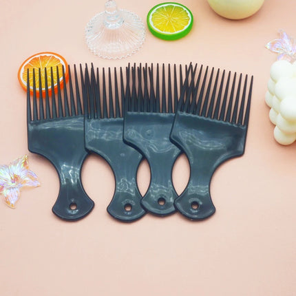 Black Insert Afro Hair Comb Plastic Wide Teeth Pick Hair Fork Comb Salon Professional African Styling Hairdressing Tool Men