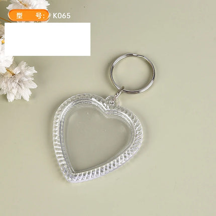 5/50Pcs Transparent Photo Frame Keychain Tassels Snap-In Custom Insert Photo Acrylic Blank Keyring Clear Blank Picture Pendant