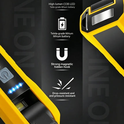 Rotatable COB Work Light LED Flashlight USB Charging Car Repair Lamp SOS Warning Light With Magnet Hook 4 Modes Camping Lantern