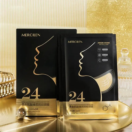 Honeycomb Neck Mask Golden Moisturizing Neck Pads, Firming & Lifting Treatment Neck Masks Beauty Necks Skin Care Products