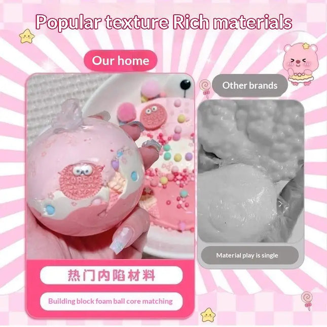 DIY Squeeze Ball Stress Ball Making Relief Kit Blank Ball Skins With Lids Filling Accessories Foam Slow Rebound Toys