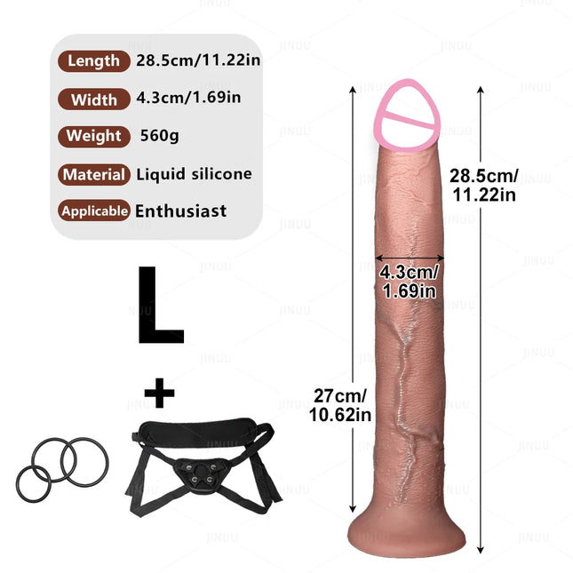 Realistic Long Dildo Anal Plug with Suction Cup Strap-on Penis Butt Plug Long Dick Sex Toys for Women Men Phallus Anal Dilator