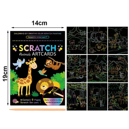Rainbow Magic Scratch Off Paper Set for Kids Arts Scraping Painting Toy Children DIY Graffiti Book Montessori Educational Toys