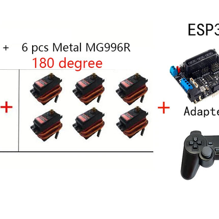 360 Degrees 6 DOF Robot Metal Alloy Mechanical Arm Claw Kit MG996R for Arduino Robotics Kit Educational Ps2 Programmable Toys