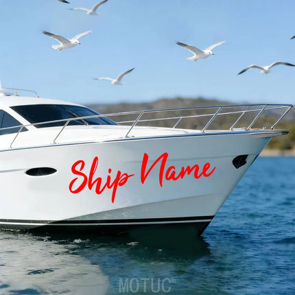 1PC Personalized Boat Sticker Customised Text Decals Waterproof Anti-UV Self Adhesive for DIY Ship Hull Side Cabin Marine Decor
