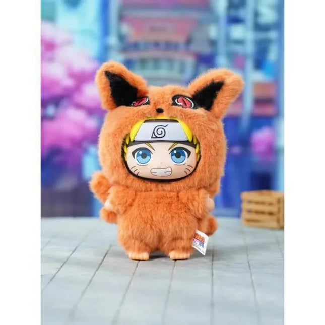 Bandai Naruto Shippuden Beast Party Plush Blind Box 15cm PVC Vinyl Doll Kawaii Figure Desk Decoration Collectible Gift for Fans