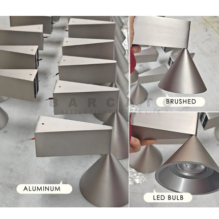 Interior Wall Lights Home Decorations Cone Small 7W LED Wall Lamp Geometry Wall Mirrors Lighting Lamps Living Room Light Fixture