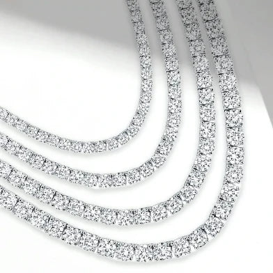Customized 10K 14K 18K White Gold 3mm 3.5mm Stone Size CVD HPHT Lab Grown Diamond Jewelry Bracelet MSB-505