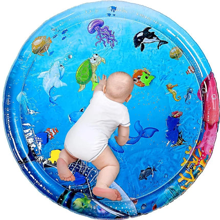 1pc 96cm/37.8inch Round Dolphin Inflatable PVC Playing Mat Baby Play Water Mat Toddler Pad Kids Early Education Activity Toy Mat