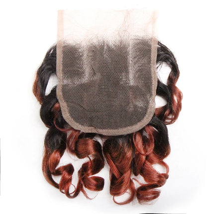 Curly Human Hair Closure Indian Remy Hair 4x4 Lace Closure Swiss Lace Three Part Closure Colored 1B/27/4/30/33/99J
