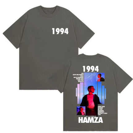 Rapper HAMZA 1994 Tour Album 2025 Graphic T Shirts Men Women Retro Fashion Cotton Short Sleeve T-shirt Hip Hop O-Neck Clothing