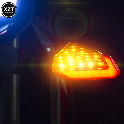 2Pcs Motorcycle LED Turn Signal Lamps Left Right Signals Daytime Running Lights Indicators Blinkers Universal for Honda Kawasaki