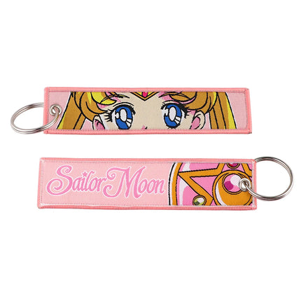 Sailor Moon Keychain Usagi Anime Embroidery Key Tag Motorcycles Cars Backpack Chaveiro Keychain Fashion Key Ring Friends Gift