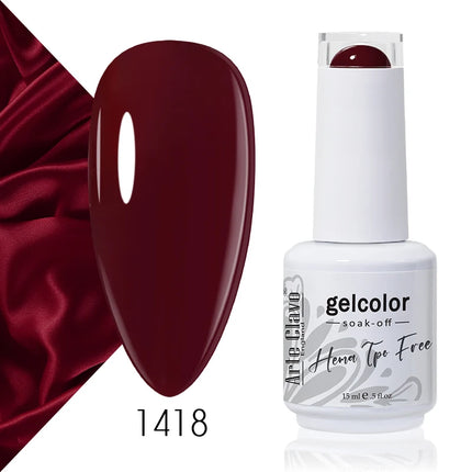 Arte Clavo Red Color Series Nail Polish UV Soak Off Varnish 15ml Manicure Nail Art Long-lasting Hema Tpo Free Gel Nail Polish