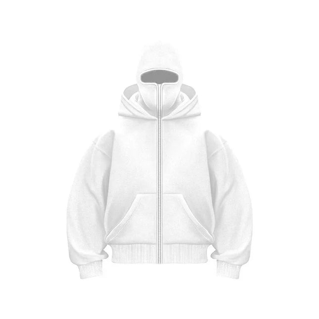 Autumn and winter new men's loose hoodie trendy brand with plush double hats unique design hooded hoodie