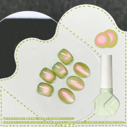 New Fruit Gift Box Cat Eye Nail Polish Gel 2025 Flash Glass Bead Cat Eye Nail Guava Grape Green Apple UV Nail Varnish Manicure