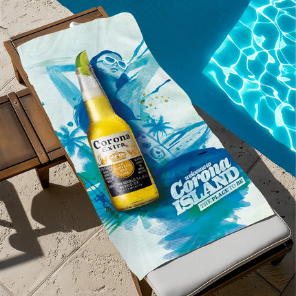 C-corona Towel Beach Quick Dry Soft Pool E-extra Beer Towels Gift for Travel Gym Shower Camping sports