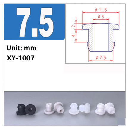 Black Silicone Rubber Snap-on Grommet Hole Plugs End Caps Bung Wire Cable Protect Bush 4.5mm-30mm