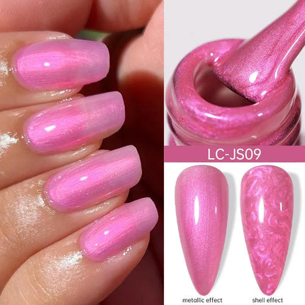 7ml Metallic Gel Nail Polish Red Chrome Effect Soak Off Varnish Semi-Permanent Nails Art Manicure Base Top Coat and Magnetic