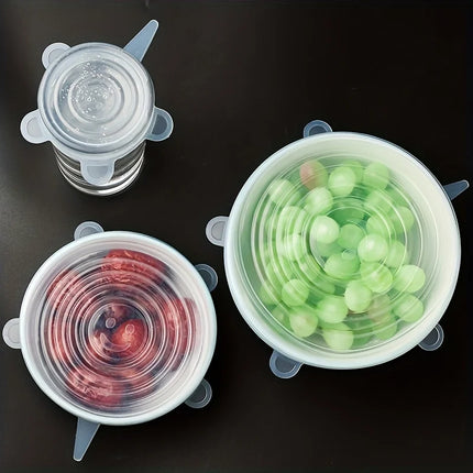 6PCS/SET  Silicone elastic cover, reusable and durable food storage bowl cover, dishwasher and refrigerator safe storage