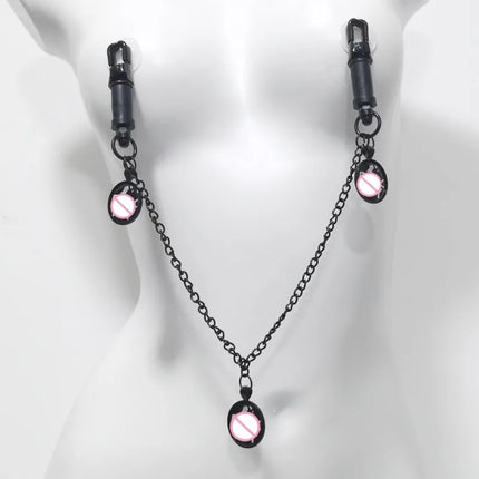 Text Dog Tags, Hang Tags, Butterfly Clips, Metal Breast Clips, Men's and Women's SM Flirting and Sex Toy Nipple Massage Products