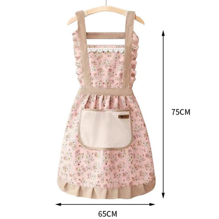 Cute Print Apron with Pockets Baking Kitchen Aprons for Cooking Adjustable Straps Painting Cleaning Aprons