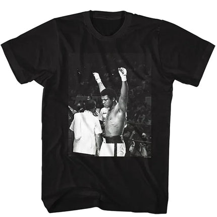 Muhammad Ali American Retro Punk Style Summer Loose Short Sleeve T-Shirt Linen Material Stripe Pattern round Neck Thin Fabric