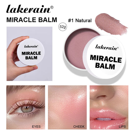 3 In 1 Solid Pearl Blush Cream Monochrome Woman Blush Paste Cheek Ulti-purpose For Eyes Lips Makeup Blush Stick Korean Cosmetics