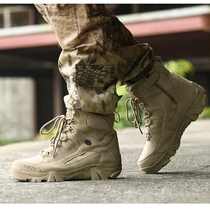 2024 Fashion Men's Desert Combat Boots Outdoor Leather Hiking Shoes Men Hunting Work Safty Boots Men's Short Boots ankle boots