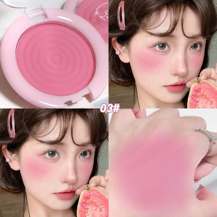 1Pc Monochrome Blush Face Mineral Pigment Peach Orange Nude Pink Matte Natural Blush Contour Shadow Cheek Blusher Cosmetics