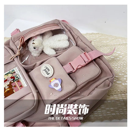 Fashion Girls Backpack New Large Capacity Korean Style Women Backpacks Cute Student School Backpack Versatile Women's Bag