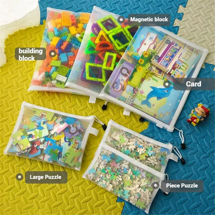 8pcs Zipper Mesh Bags, 3 Sizes, Zipper Mesh Bags, Waterproof Clear Travel Bags, Office Supplies Document Bags With Zipper