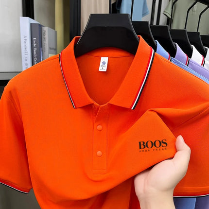 Men's summer new hot selling short sleeved printed logo high-end casual breathable fashion polo shirt comfortable T-shirt top
